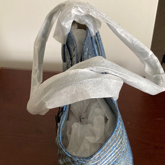 Brahmin Blue Embossed Tote Bag - Picture 5 of 6